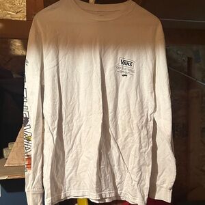 Vans Men's White Long Sleeve Tee with Logo